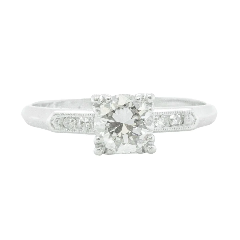 Make Your Outfit Shine With Discounted Jewelry Platinum 0.75ct Old European Cut Diamond Engagement Ring c. XMASS 1943 Size 7.5