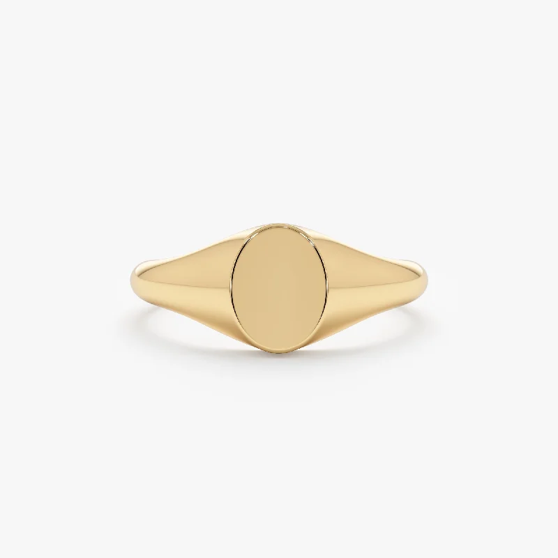 Dazzle In Elegance With Our Biggest Jewelry Sale Solid Gold Oval Signet Ring, Trina