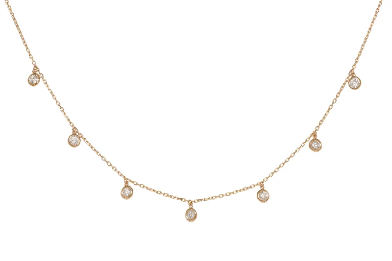 Glamorous Jewelry, Glamorous Deals – Shop Now 14 kt yellow gold, 17" diamonds-by-the-yard necklace featuring 0.75 cts tw round diamonds