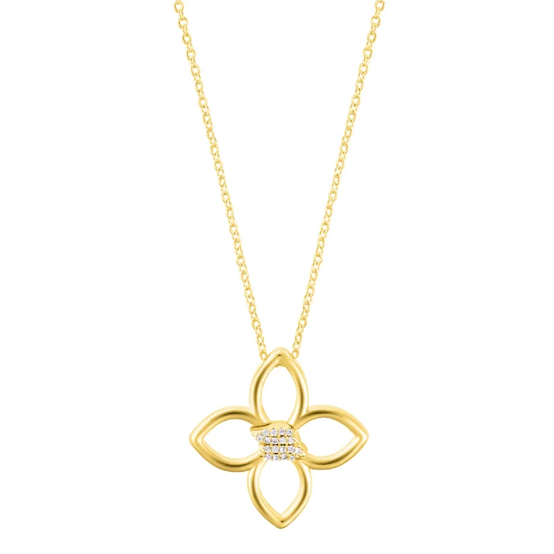 Shop Stylish Jewelry Now And Save Big 14k Gold Plated Adjustable Outline CZ Clover Necklace Shop Stylish Jewelry Now And Save Big 14k Gold Plated Adjustable Outline CZ Clover Necklace