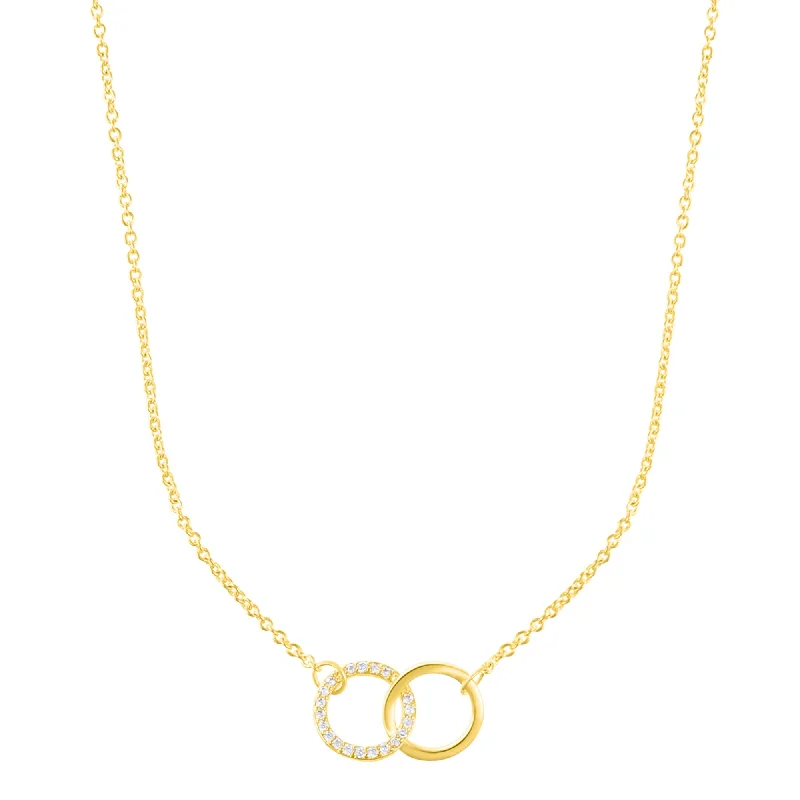 Elegant Jewelry, Exclusive Prices – Shop Now 14k Gold Plated Adjustable Pave CZ Rings Necklace Elegant Jewelry, Exclusive Prices – Shop Now 14k Gold Plated Adjustable Pave CZ Rings Necklace