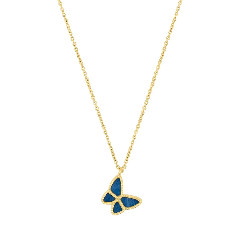 Premium Jewelry At Special Low Prices For A Limited Time 14k Gold Plated Blue Butterfly Necklace Premium Jewelry At Special Low Prices For A Limited Time 14k Gold Plated Blue Butterfly Necklace