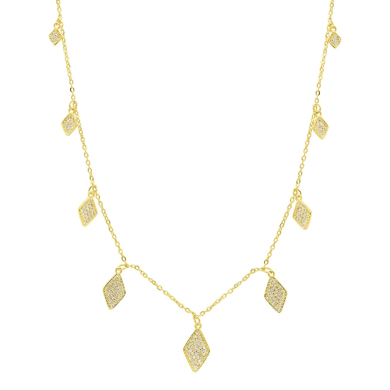 Luxury Jewelry At Unbeatable Discounts 14k Gold Plated Diamond Drop Confetti Necklace Luxury Jewelry At Unbeatable Discounts 14k Gold Plated Diamond Drop Confetti Necklace