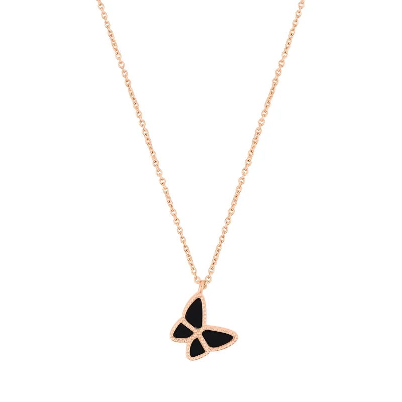 Bestselling Jewelry At Special Promotional Rates 14k Rose Gold Plated Black Butterfly Necklace Bestselling Jewelry At Special Promotional Rates 14k Rose Gold Plated Black Butterfly Necklace