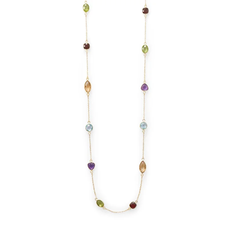 Limited-Stock Jewelry Sale – Once It's Gone, It's Gone 18k Gold Multi Shape Semi Precious Gemstone Necklace Limited-Stock Jewelry Sale – Once It's Gone, It's Gone 18k Gold Multi Shape Semi Precious Gemstone Necklace
