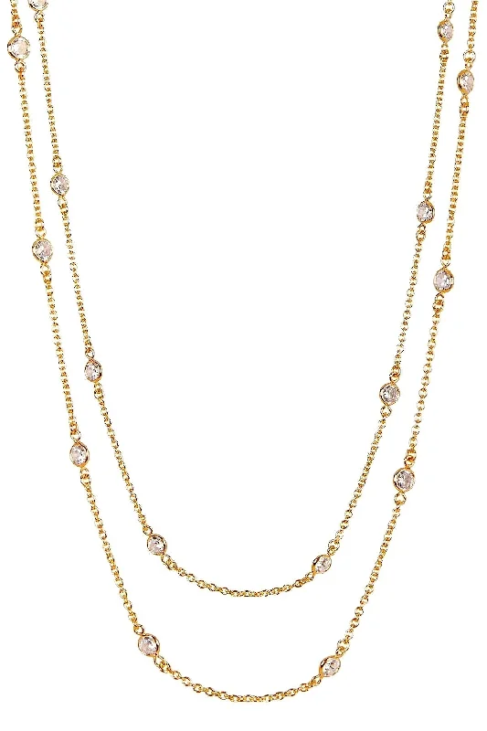 Shop Stylish Jewelry Now And Save Big 18k Gold Plated Sterling Silver Cz Station Necklace Shop Stylish Jewelry Now And Save Big 18k Gold Plated Sterling Silver Cz Station Necklace