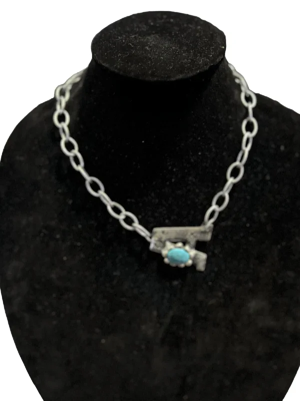 Seasonal Jewelry Clearance – Best Styles At The Lowest Prices "a" Initial Necklace In Silver/turquoise Seasonal Jewelry Clearance – Best Styles At The Lowest Prices "a" Initial Necklace In Silver/turquoise