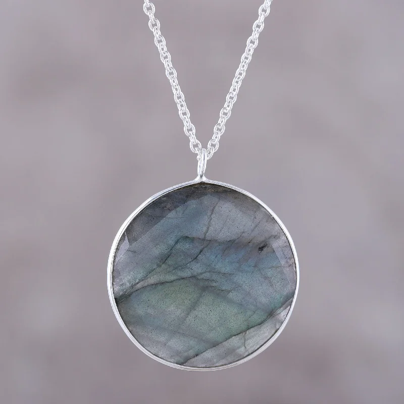 Aurora Moon Labradorite & Sterling Silver Necklace