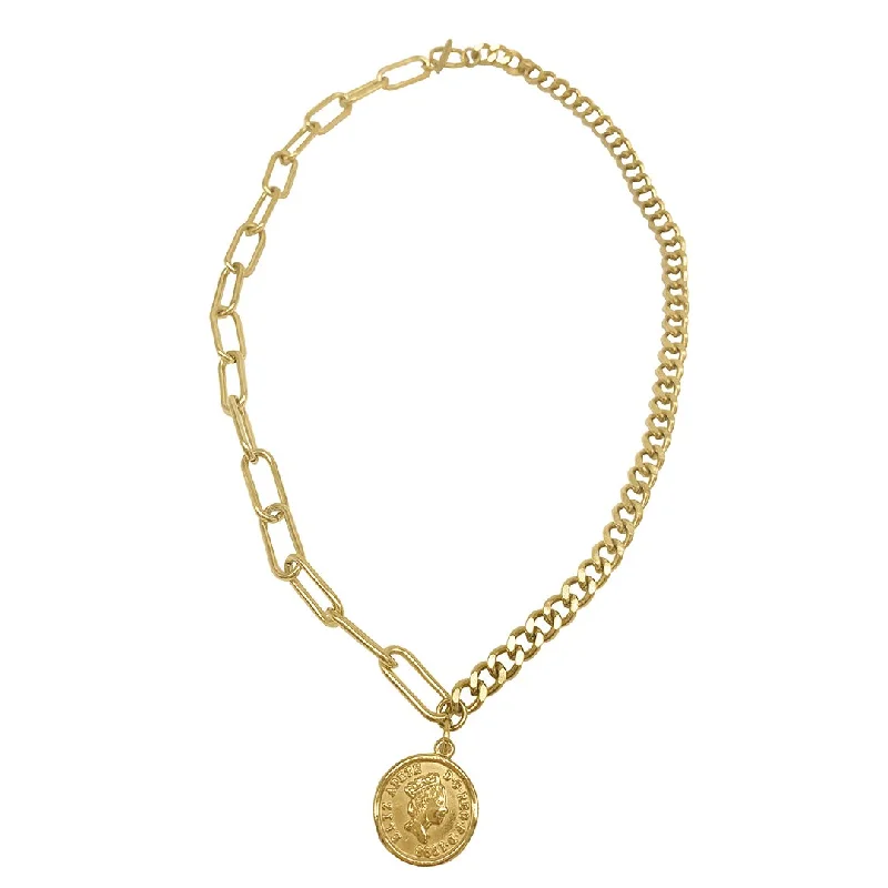 Flash Sale On Exquisite Jewelry – Don't Miss Out Adornia Coin Mixed Chain Necklace yellow gold Flash Sale On Exquisite Jewelry – Don't Miss Out Adornia Coin Mixed Chain Necklace yellow gold