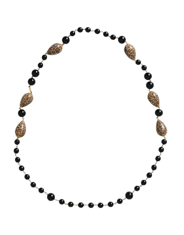 Best Jewelry Sale – Shop Exclusive Designs Now Dolce & Gabbana Tone Brass Printed Beaded Long Chain Women's Necklace Best Jewelry Sale – Shop Exclusive Designs Now Dolce & Gabbana Tone Brass Printed Beaded Long Chain Women's Necklace