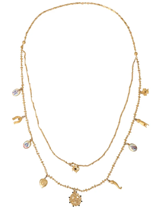 Get Ready To Sparkle – Special Jewelry Discounts Dolce & Gabbana Tone Chain Brass Charm Statement Sicily Women's Necklace Get Ready To Sparkle – Special Jewelry Discounts Dolce & Gabbana Tone Chain Brass Charm Statement Sicily Women's Necklace
