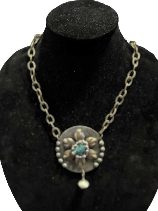 Unmissable Deals On Handmade Jewelry Collections Flower Necklace In Bronze/turquoise Unmissable Deals On Handmade Jewelry Collections Flower Necklace In Bronze/turquoise