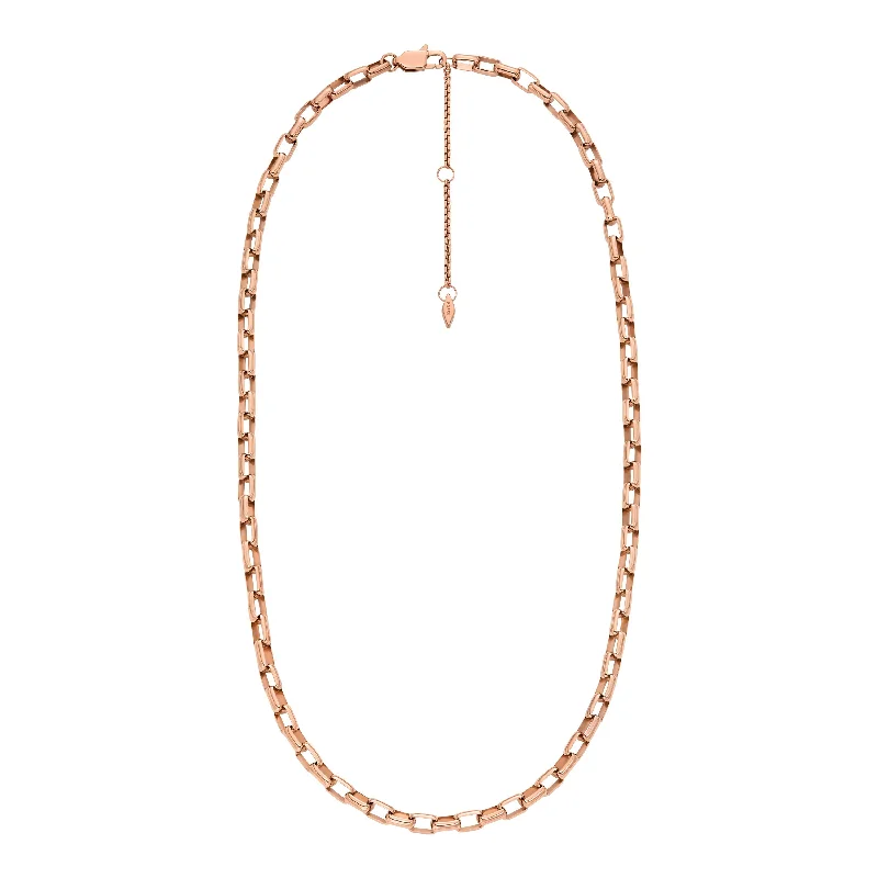 Trending Jewelry Now At Unbeatable Prices Fossil Women's Archival Core Essentials Rose Gold-Tone Stainless Steel Chain Necklace Trending Jewelry Now At Unbeatable Prices Fossil Women's Archival Core Essentials Rose Gold-Tone Stainless Steel Chain Necklace