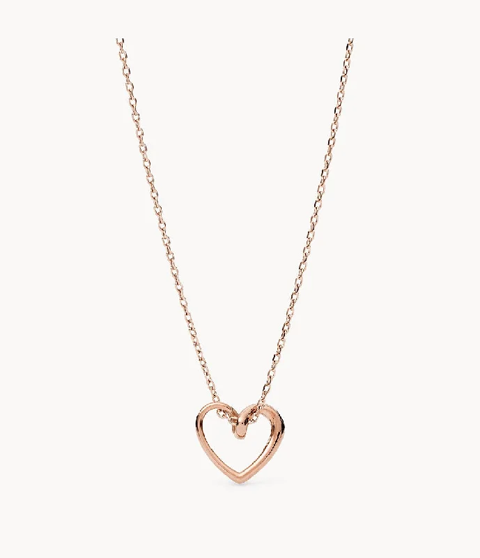 Premium Diamond Jewelry For Unforgettable Moments Fossil Women's Rose Gold Stainless Steel Pendant Necklace Premium Diamond Jewelry For Unforgettable Moments Fossil Women's Rose Gold Stainless Steel Pendant Necklace