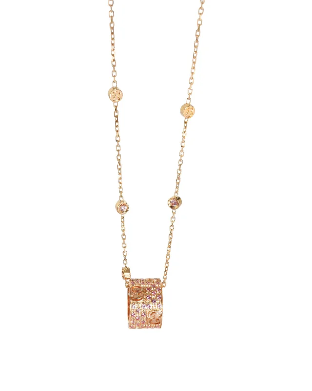 Handmade Pearl Jewelry For Timeless Elegance Gucci Sapphire Icon Stardust Pink Sapphire Necklace in 18K Rose Gold Handmade Pearl Jewelry For Timeless Elegance Gucci Sapphire Icon Stardust Pink Sapphire Necklace in 18K Rose Gold