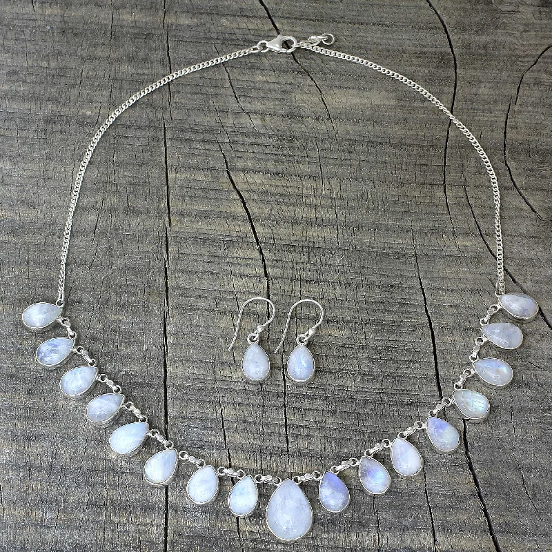 Huge Savings On Timeless Jewelry Collections Lovely Morning Moonstone & Silver Jewelry Set