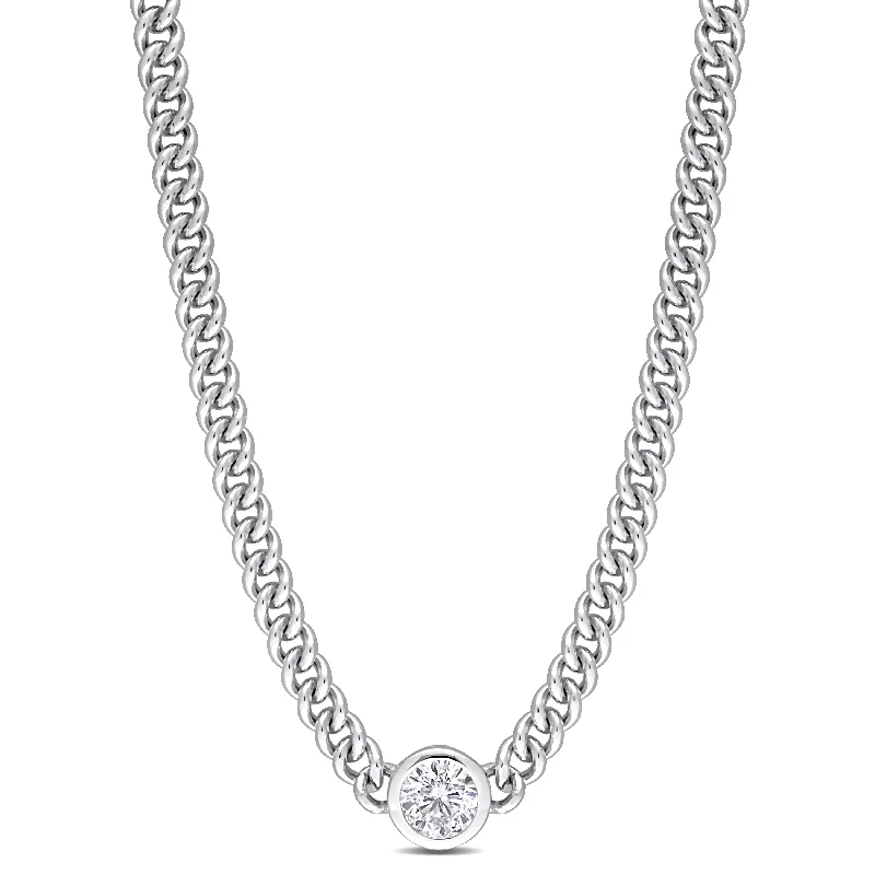 Stunning Statement Jewelry, Unbeatable Discounts Mimi & Max 1 5/8 CT TGW Created White Sapphire Necklace in Sterling Silver Stunning Statement Jewelry, Unbeatable Discounts Mimi & Max 1 5/8 CT TGW Created White Sapphire Necklace in Sterling Silver
