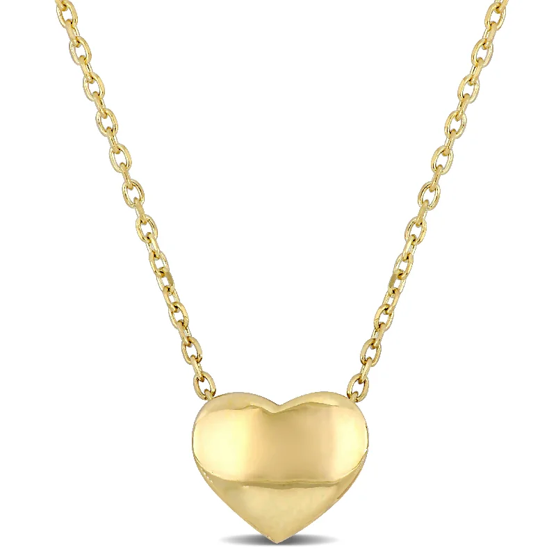 Mimi & Max Classic Heart Necklace with Chain in 10k Yellow Gold - 17 in