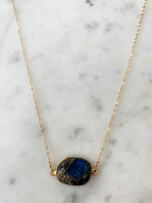blue/14k gold filled