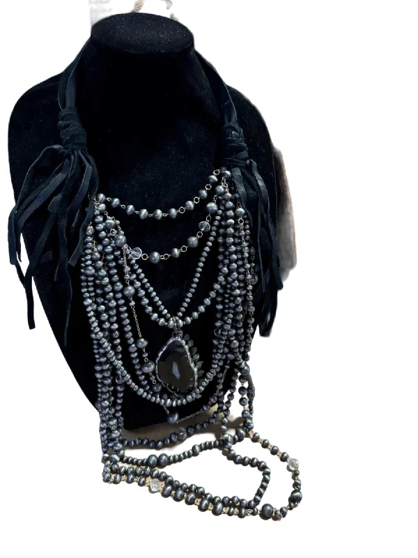 Dainty And Elegant Jewelry Now At Reduced Prices Navajo Pearl Necklace In Dark Stone