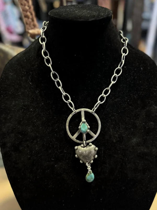Last Chance To Shop High-End Jewelry At Markdown Prices Peace Charm Necklace In Silver Last Chance To Shop High-End Jewelry At Markdown Prices Peace Charm Necklace In Silver