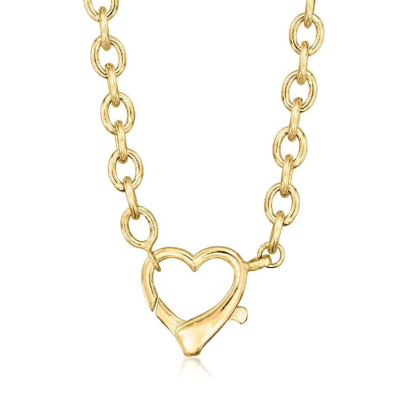 Gorgeous Jewelry, Limited-Time Savings Ross-Simons 18kt Gold Over Sterling Oversized Heart Lobster Clasp Necklace Gorgeous Jewelry, Limited-Time Savings Ross-Simons 18kt Gold Over Sterling Oversized Heart Lobster Clasp Necklace