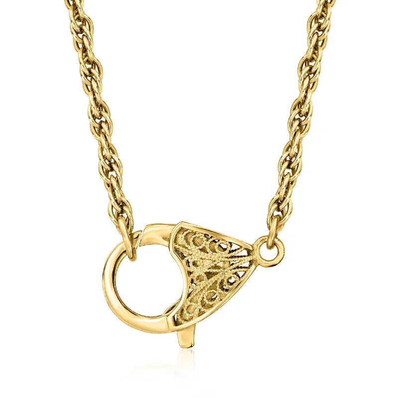 Fashion-Forward Geometric Jewelry For Contemporary Style Ross-Simons 18kt Gold Over Sterling Rope-Chain Filigree Lobster Clasp Necklace Fashion-Forward Geometric Jewelry For Contemporary Style Ross-Simons 18kt Gold Over Sterling Rope-Chain Filigree Lobster Clasp Necklace