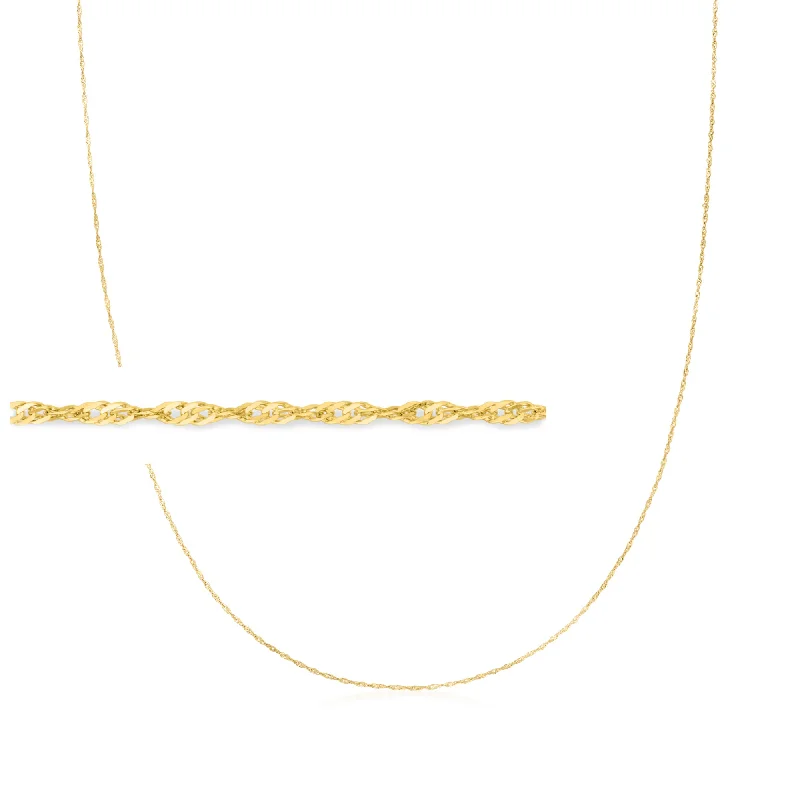 Ross-Simons 1mm 14kt Yellow Gold Singapore Chain Necklace