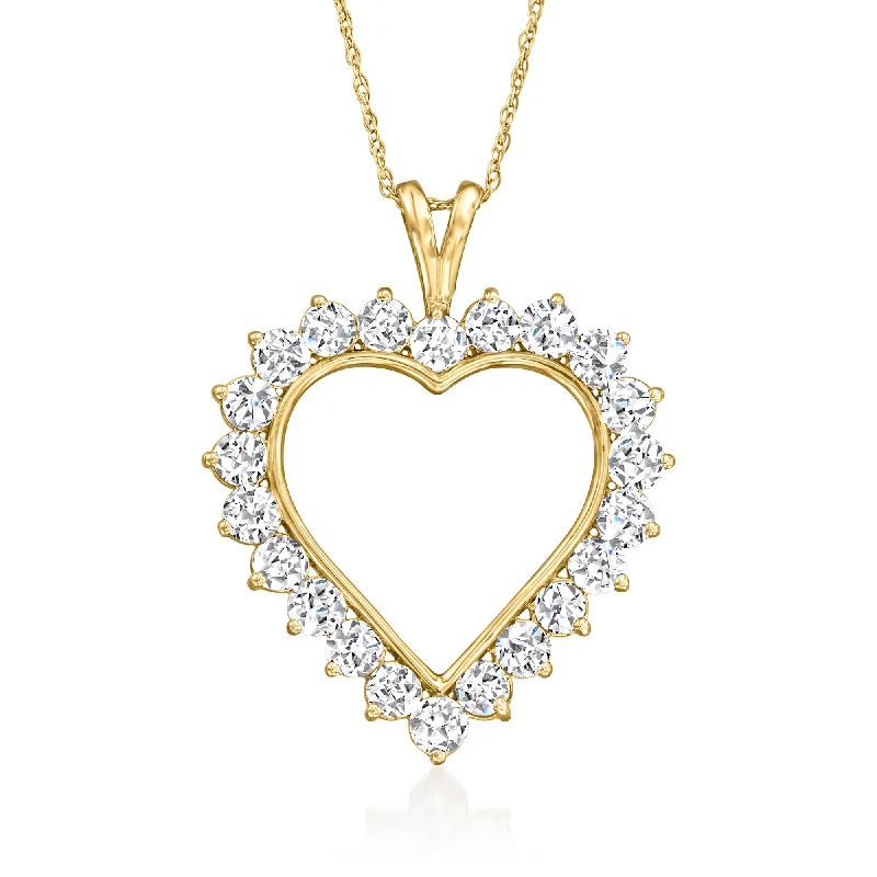 Handcrafted Beauty At Affordable Prices Ross-Simons Diamond Heart Pendant Necklace in 14kt Yellow Gold Handcrafted Beauty At Affordable Prices Ross-Simons Diamond Heart Pendant Necklace in 14kt Yellow Gold