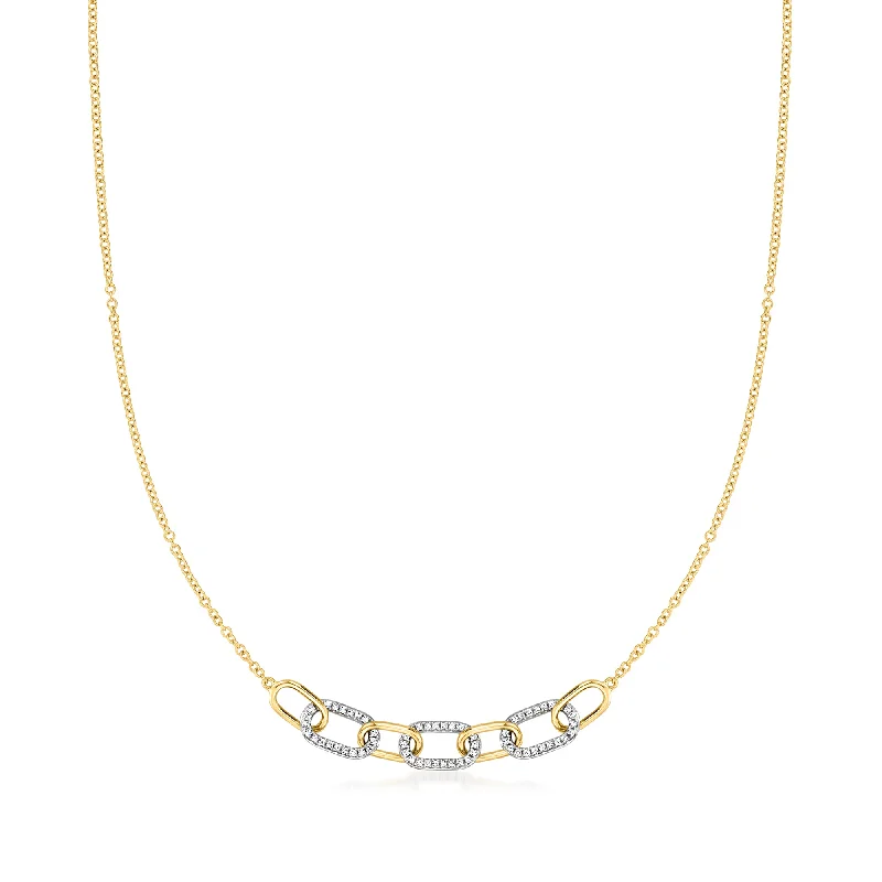 Bestselling Jewelry At Special Promotional Rates Ross-Simons Diamond Paper Clip Link Necklace in 18kt Yellow Gold Bestselling Jewelry At Special Promotional Rates Ross-Simons Diamond Paper Clip Link Necklace in 18kt Yellow Gold