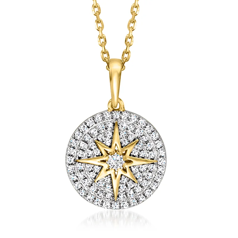 Elegant Rose Gold Jewelry For A Stylish Touch Ross-Simons Diamond Star Disc Pendant Necklace in 18kt Gold Over Sterling Elegant Rose Gold Jewelry For A Stylish Touch Ross-Simons Diamond Star Disc Pendant Necklace in 18kt Gold Over Sterling