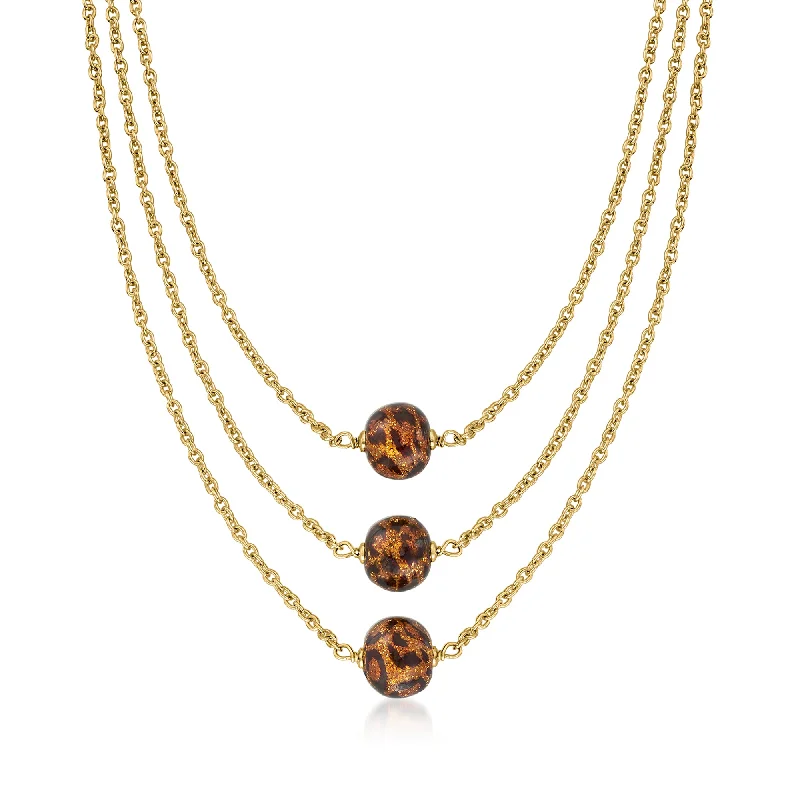 Shop Dazzling Jewelry With Special Promotional Discounts Ross-Simons Italian Leopard-Print Murano Glass Multi-Strand Necklace in 18kt Gold Over Sterling Shop Dazzling Jewelry With Special Promotional Discounts Ross-Simons Italian Leopard-Print Murano Glass Multi-Strand Necklace in 18kt Gold Over Sterling