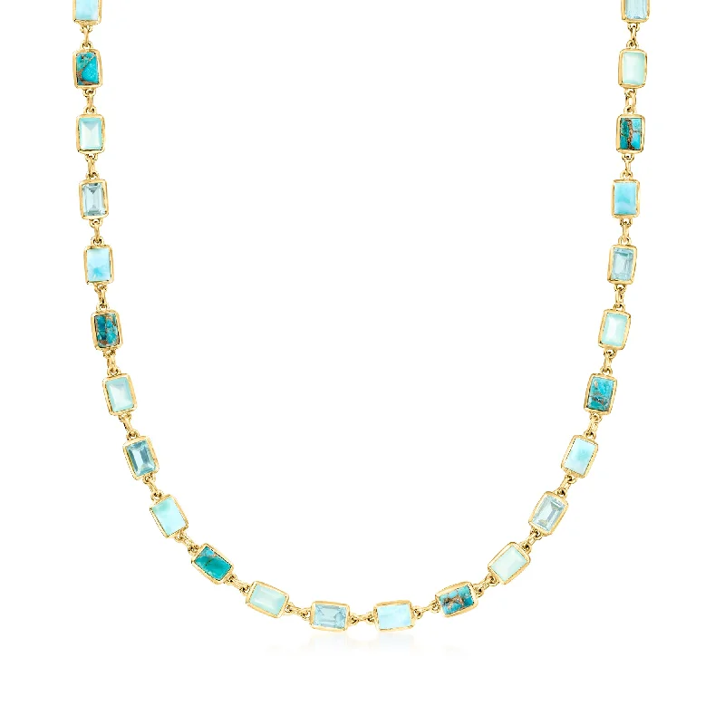 Chic, Trendy, And Affordable Jewelry Sale Ross-Simons Multi-Gemstone Necklace in 18kt Gold Over Sterling Chic, Trendy, And Affordable Jewelry Sale Ross-Simons Multi-Gemstone Necklace in 18kt Gold Over Sterling