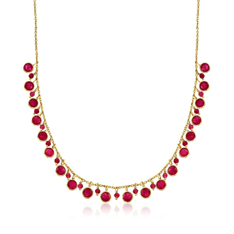 Exclusive Jewelry Offers – Sparkle For Less Ross-Simons Ruby Drop Necklace in 18kt Gold Over Sterling Exclusive Jewelry Offers – Sparkle For Less Ross-Simons Ruby Drop Necklace in 18kt Gold Over Sterling