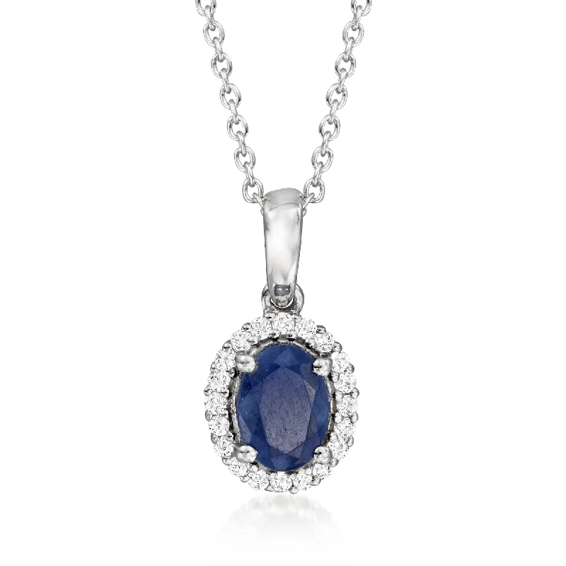 Grab Your Dream Jewelry At The Lowest Prices Ross-Simons Sapphire and . White Topaz Pendant Necklace in Sterling Silver Grab Your Dream Jewelry At The Lowest Prices Ross-Simons Sapphire and . White Topaz Pendant Necklace in Sterling Silver