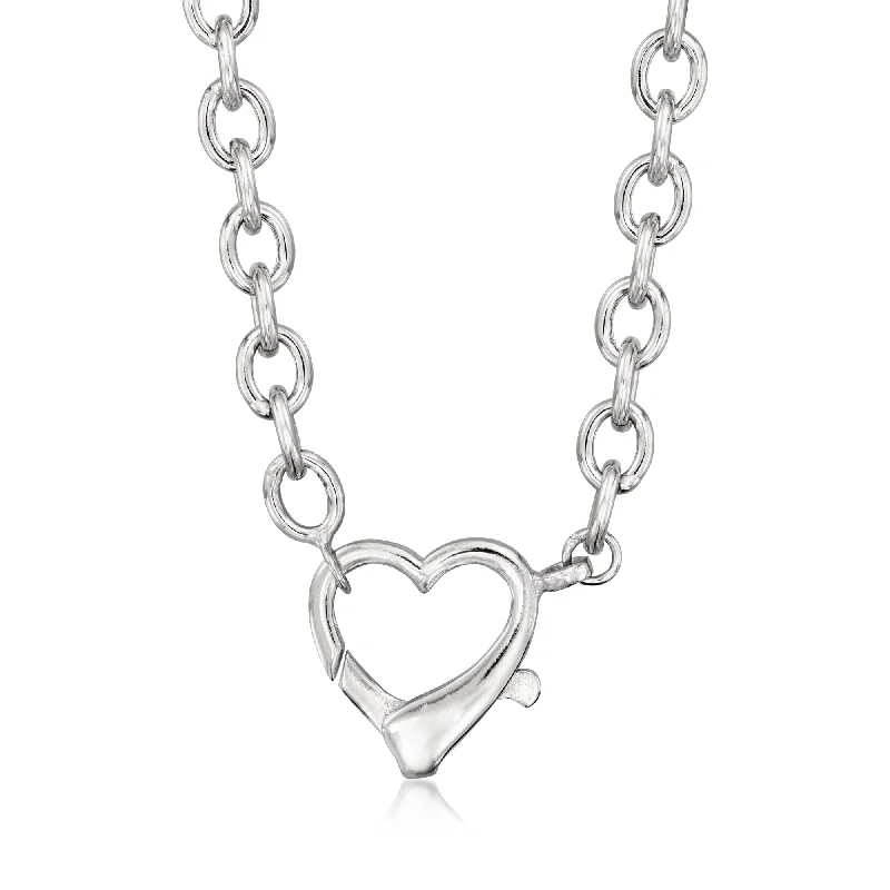 Exclusive Gemstone Jewelry At Special Prices Ross-Simons Sterling Silver Oversized Heart Lobster Clasp Necklace Exclusive Gemstone Jewelry At Special Prices Ross-Simons Sterling Silver Oversized Heart Lobster Clasp Necklace