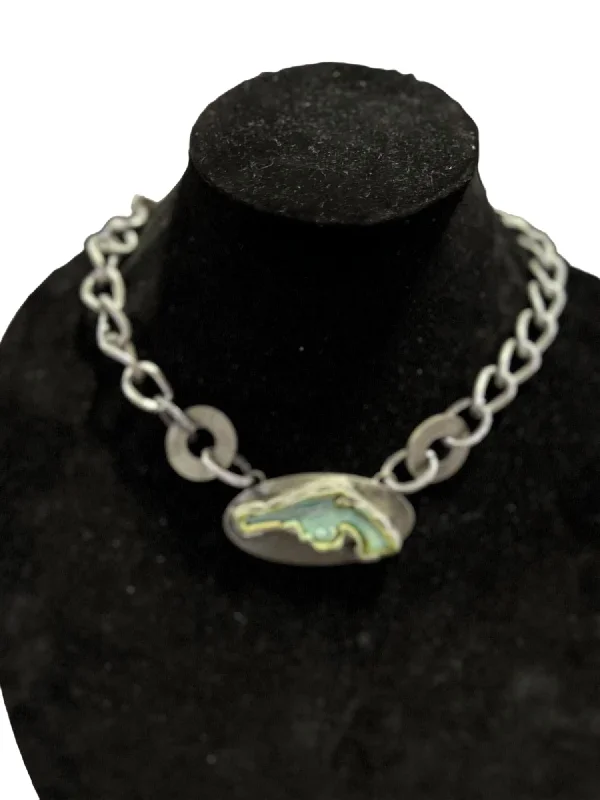 Everyday Jewelry Essentials Now On Sale Small  Necklace In Silver/turquoise/green