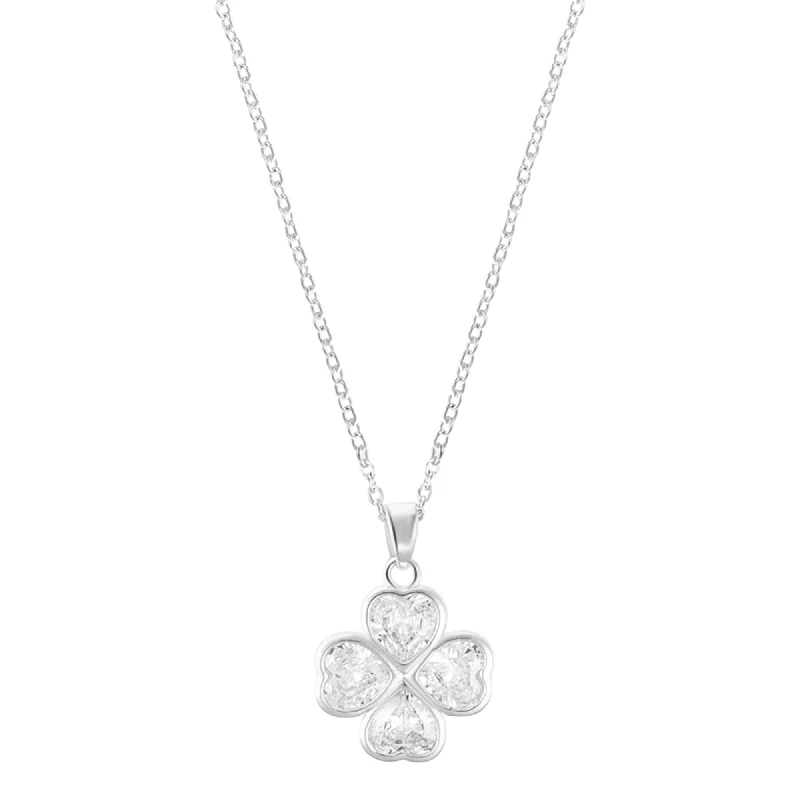 Flash Sale On Stunning Jewelry – Don't Miss Out Sterling Silver Plated Adjustable Clear Crystal Heart Clover Necklace Flash Sale On Stunning Jewelry – Don't Miss Out Sterling Silver Plated Adjustable Clear Crystal Heart Clover Necklace