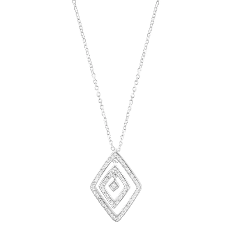 Bestselling Jewelry Now On Sale – Elevate Your Look Sterling Silver Plated Adjustable CZ Concentric Diamond Necklace Bestselling Jewelry Now On Sale – Elevate Your Look Sterling Silver Plated Adjustable CZ Concentric Diamond Necklace