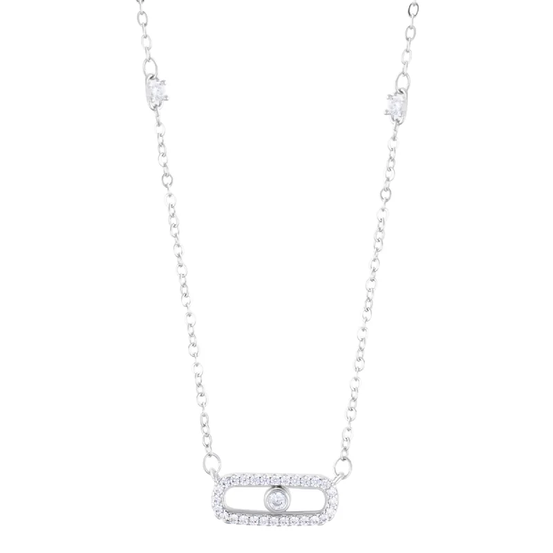 Exclusive Jewelry Bundles At Discounted Rates Sterling Silver Plated Adjustable CZ Dancing Stone Necklace Exclusive Jewelry Bundles At Discounted Rates Sterling Silver Plated Adjustable CZ Dancing Stone Necklace