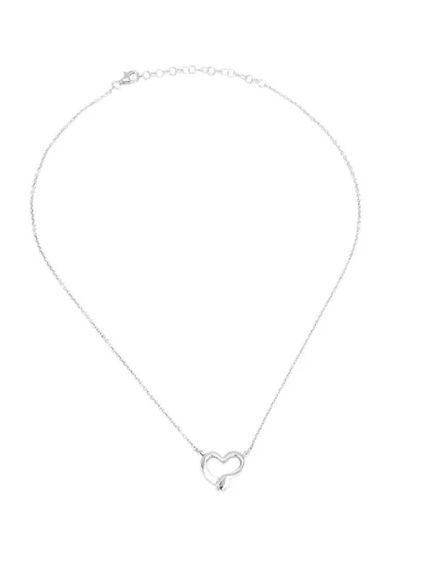 Straight To The Heart Necklace In Silver