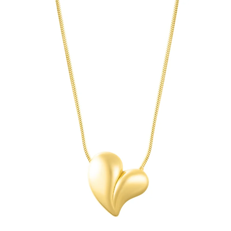 Discounted Luxury Jewelry – Shine Without The Splurge Tarnish Resistant 18k Gold Plated Oversized Puffy Heart Necklace Discounted Luxury Jewelry – Shine Without The Splurge Tarnish Resistant 18k Gold Plated Oversized Puffy Heart Necklace