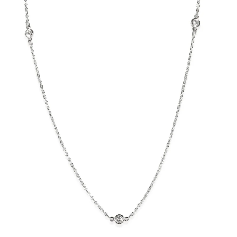 Modern Statement Jewelry For Bold Styling Tiffany & Co. Elsa Peretti 5 Station Diamonds by the Yard Neclace, Platinum Modern Statement Jewelry For Bold Styling Tiffany & Co. Elsa Peretti 5 Station Diamonds by the Yard Neclace, Platinum