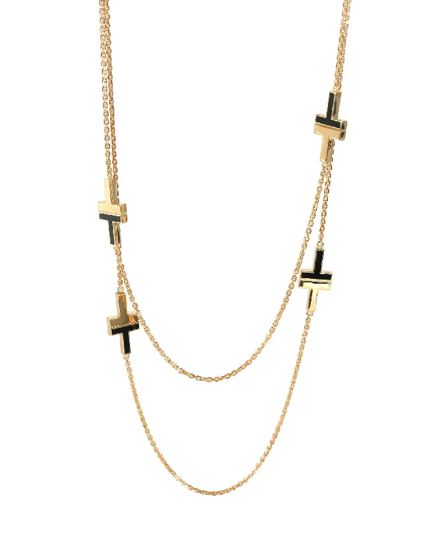Get The Sparkle You Love At Prices You Adore Tiffany T Black Onyx Station Necklace in 18k Yellow Gold Get The Sparkle You Love At Prices You Adore Tiffany T Black Onyx Station Necklace in 18k Yellow Gold