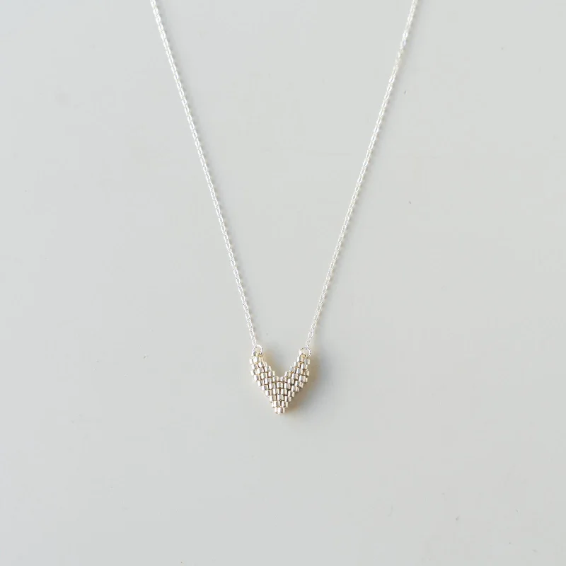 16" Silver V Element Necklace