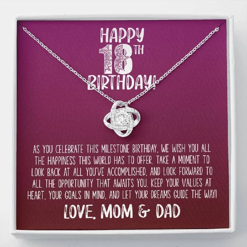Get Ready To Sparkle – Special Jewelry Discounts 18th Birthday Necklace Love Knot Necklace Happy 18th For Young Woman Milestone Unique Gift Necklace for Birthday Get Ready To Sparkle – Special Jewelry Discounts 18th Birthday Necklace Love Knot Necklace Happy 18th For Young Woman Milestone Unique Gift Necklace for Birthday