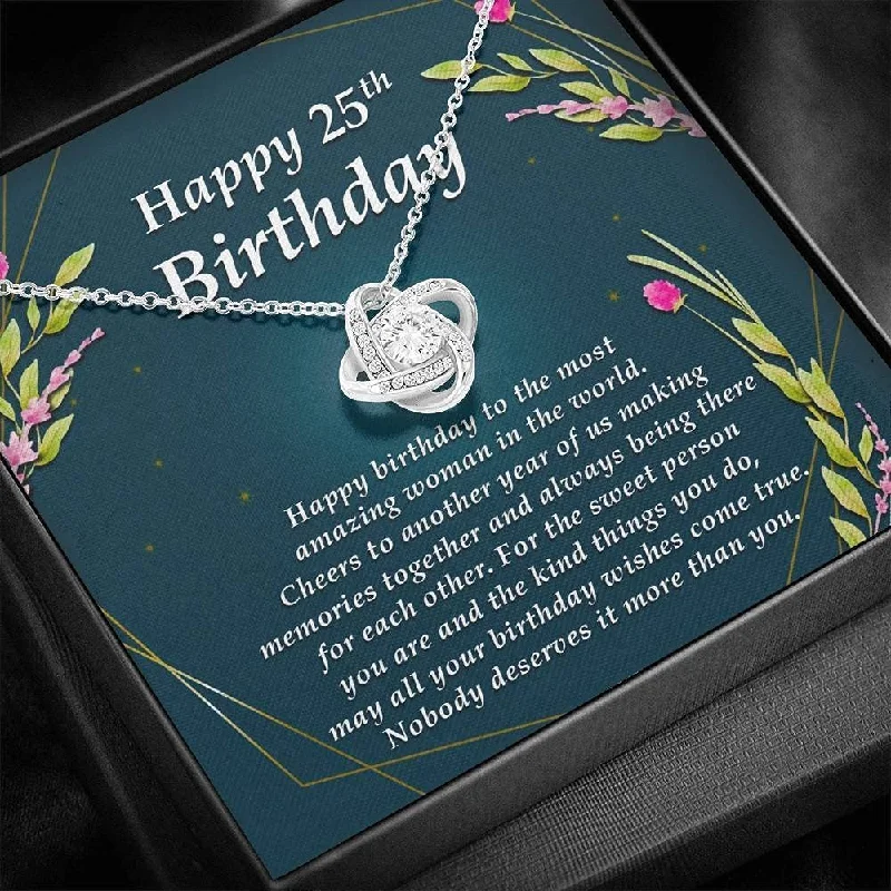 Personalized Jewelry Sale – Meaningful Gifts At Great Prices 25th Birthday NecklaceLove Knot Necklace Twenty Fifth Birthday Card for Best Friend Jewelry for Women Friends Personalized Jewelry Sale – Meaningful Gifts At Great Prices 25th Birthday NecklaceLove Knot Necklace Twenty Fifth Birthday Card for Best Friend Jewelry for Women Friends