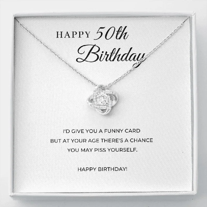 Huge Savings On Premium Jewelry Styles 50th birthday gift for her The Love Knot Necklace Funny 50th birthday card bestfriend birthday gift sister birthday Huge Savings On Premium Jewelry Styles 50th birthday gift for her The Love Knot Necklace Funny 50th birthday card bestfriend birthday gift sister birthday