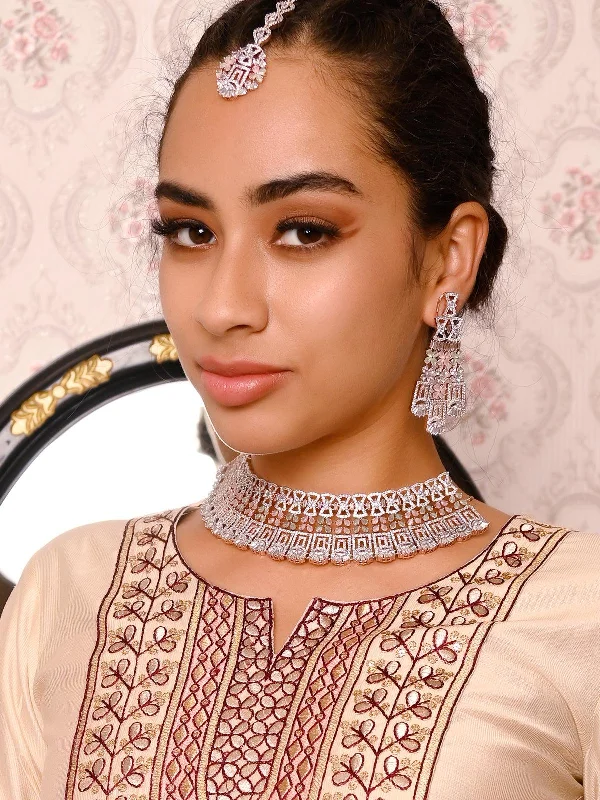 Limited-Stock Jewelry Clearance – Grab Your Favorites Now Odette Women Pink And Silver Studded Jewellery Set Limited-Stock Jewelry Clearance – Grab Your Favorites Now Odette Women Pink And Silver Studded Jewellery Set