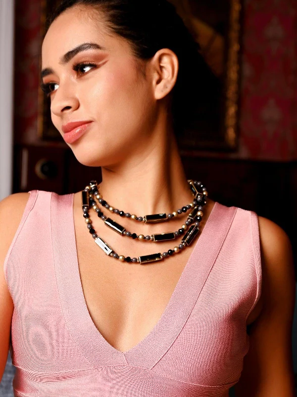 Modern Jewelry At Exclusive Discounts – Shop Today Odette Women Black Metal Necklace